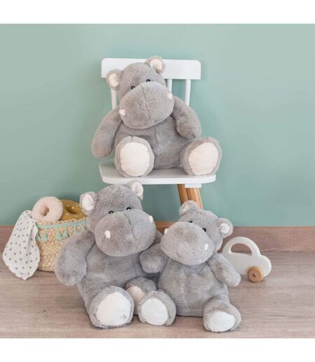 Peluche polyester collection DANS LA SAVANE gris Hippopotame