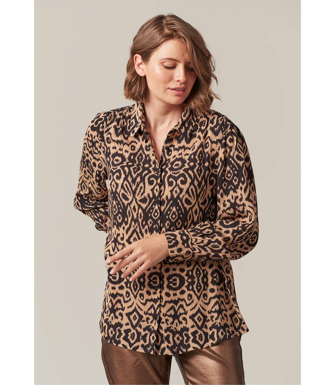 Chemise femme en viscose à motifs ethniques PAULA-2