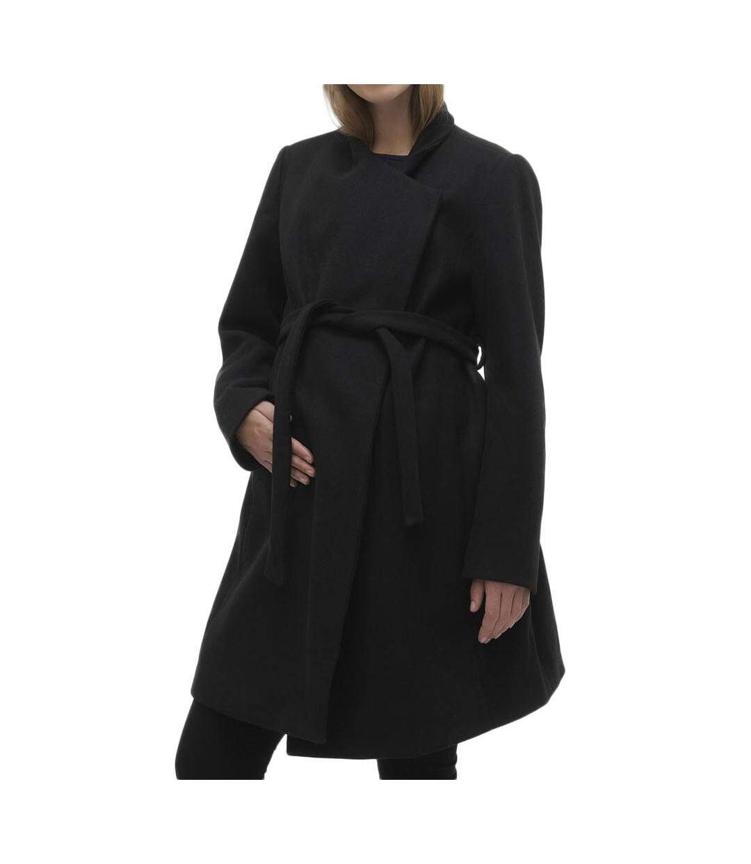 Manteau Noir  Femme Mamalicious Rox Coat - L-1