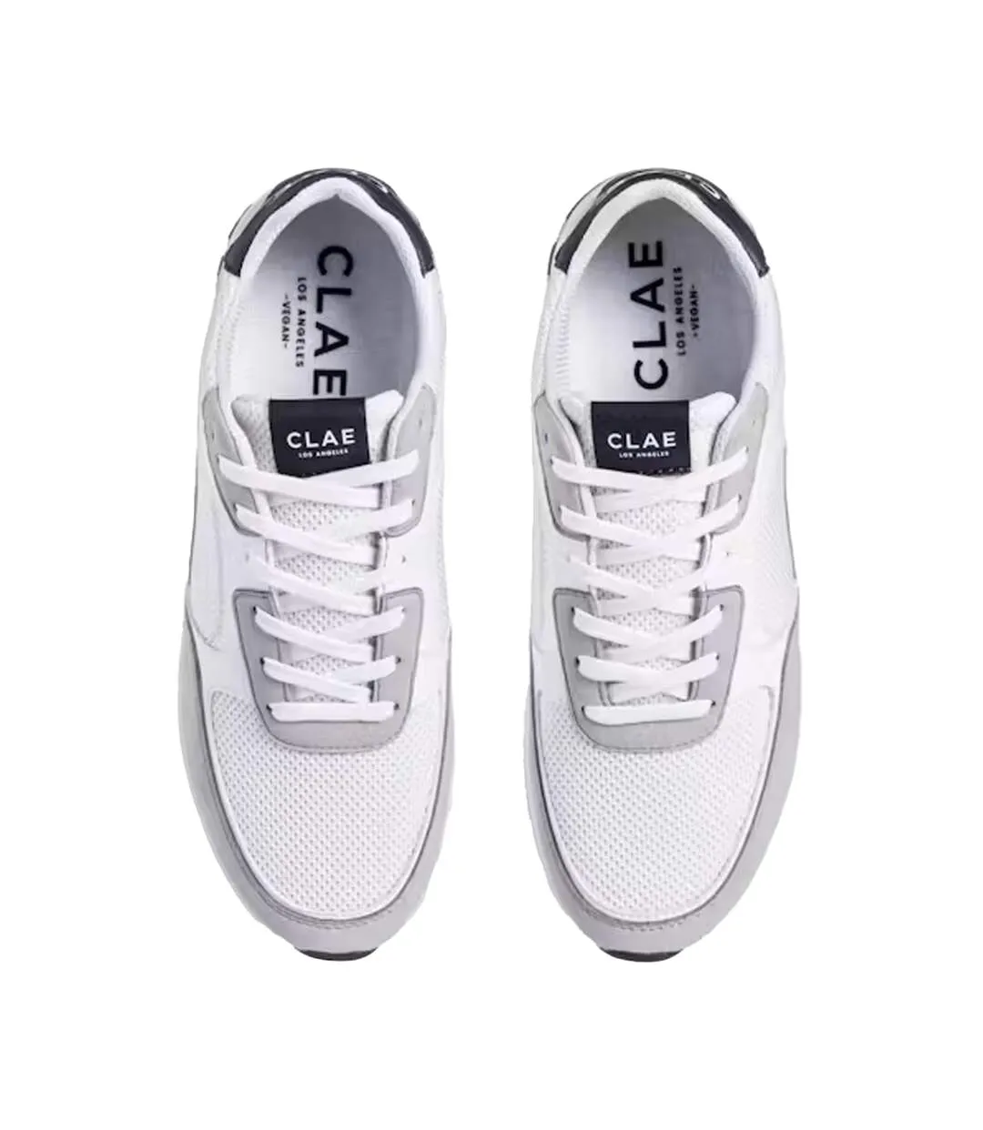 Womens/ladies Logo Low Cut Trainers White Navy CLAE-2