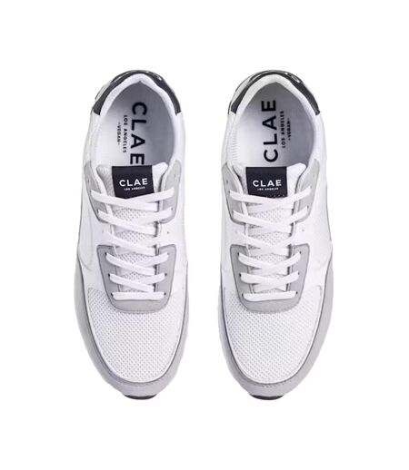Womens/ladies Logo Low Cut Trainers White Navy CLAE