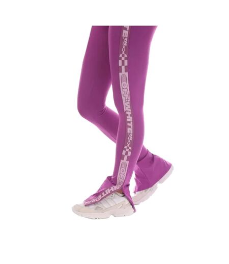 Womens/ladies Split Logo Leggings Pink Off White