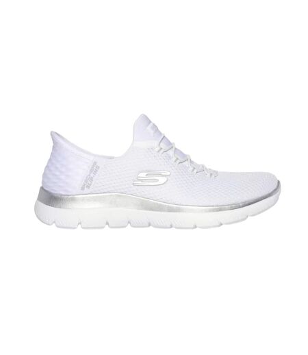 Womens/ladies Summits Diamond Dream Trainers White Silver Skechers