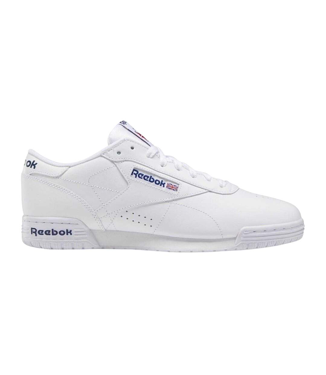 Mens Exofit Leather Low Trainers White Royal Blue Reebok-1