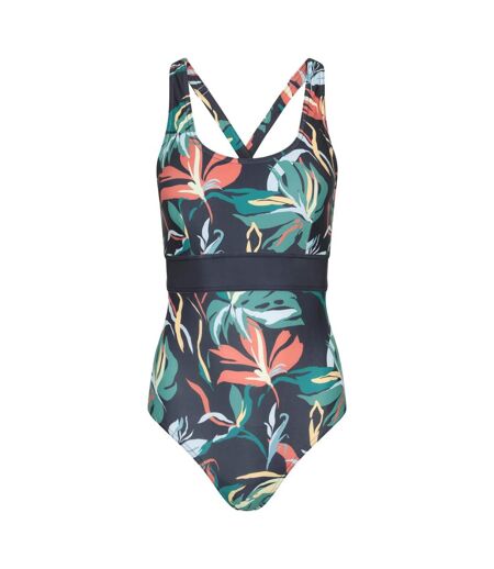 Maillot De Bain 1 Pièce Motif/style Fleurs Yamba Femme Bleu Sarcelle Mountain Warehouse