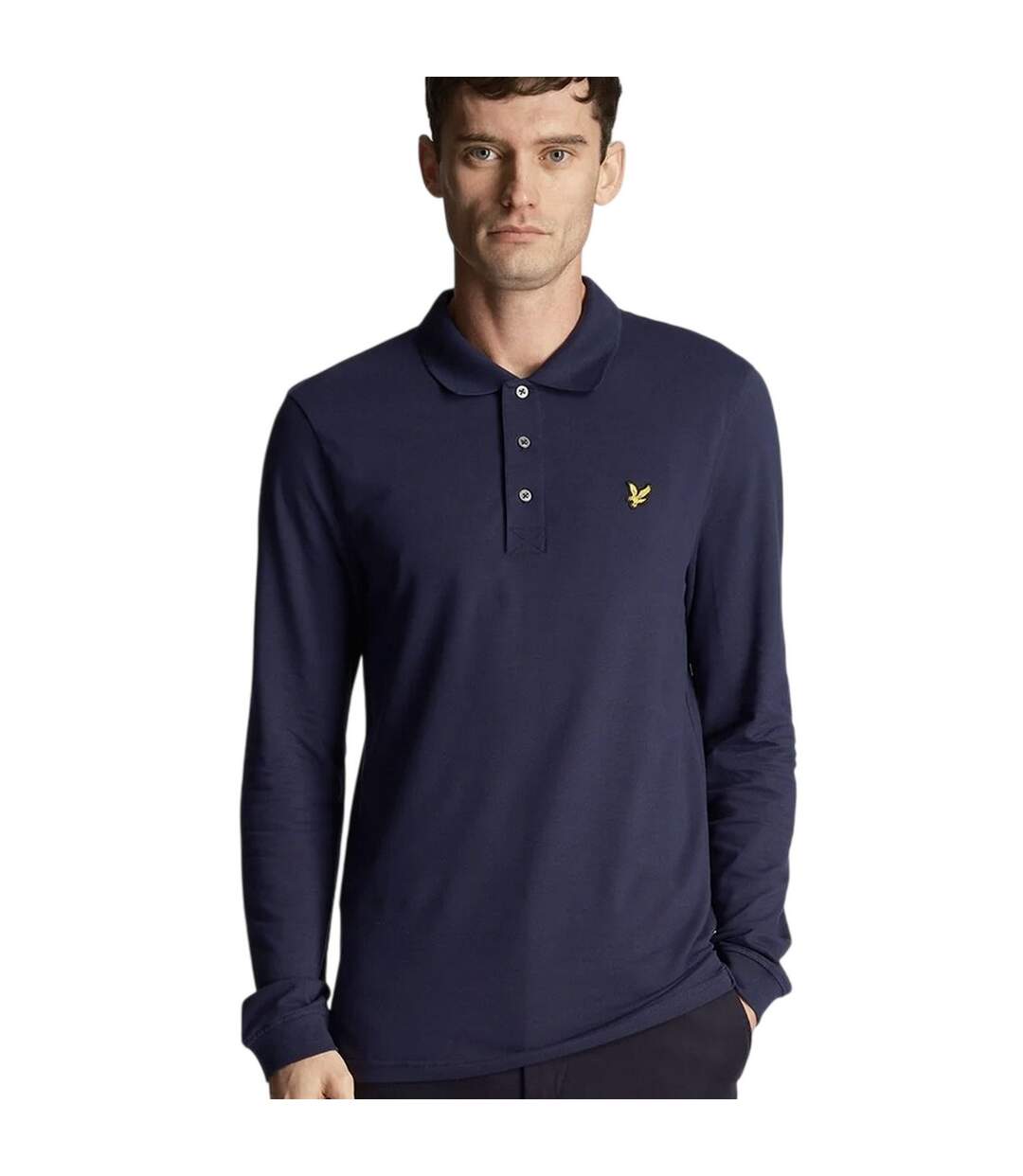 Polo Manches Longues Motif/style Logo Homme Bleu Marine Foncé Lyle & Scott-3