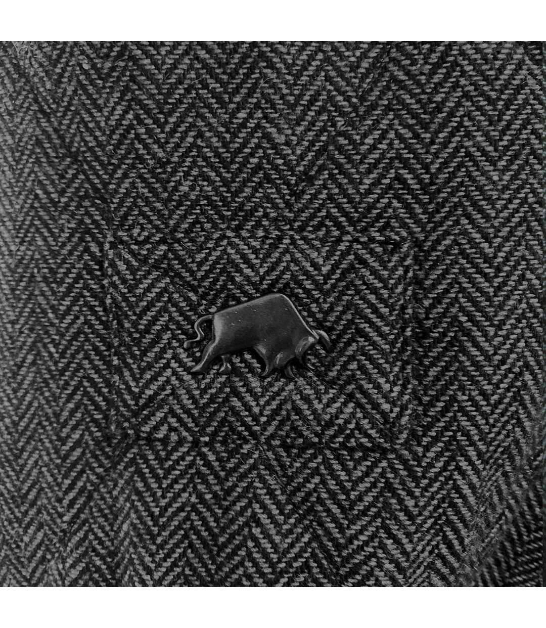 Mens Quilted Herringbone Padded Jacket Charcoal Raging Bull-2