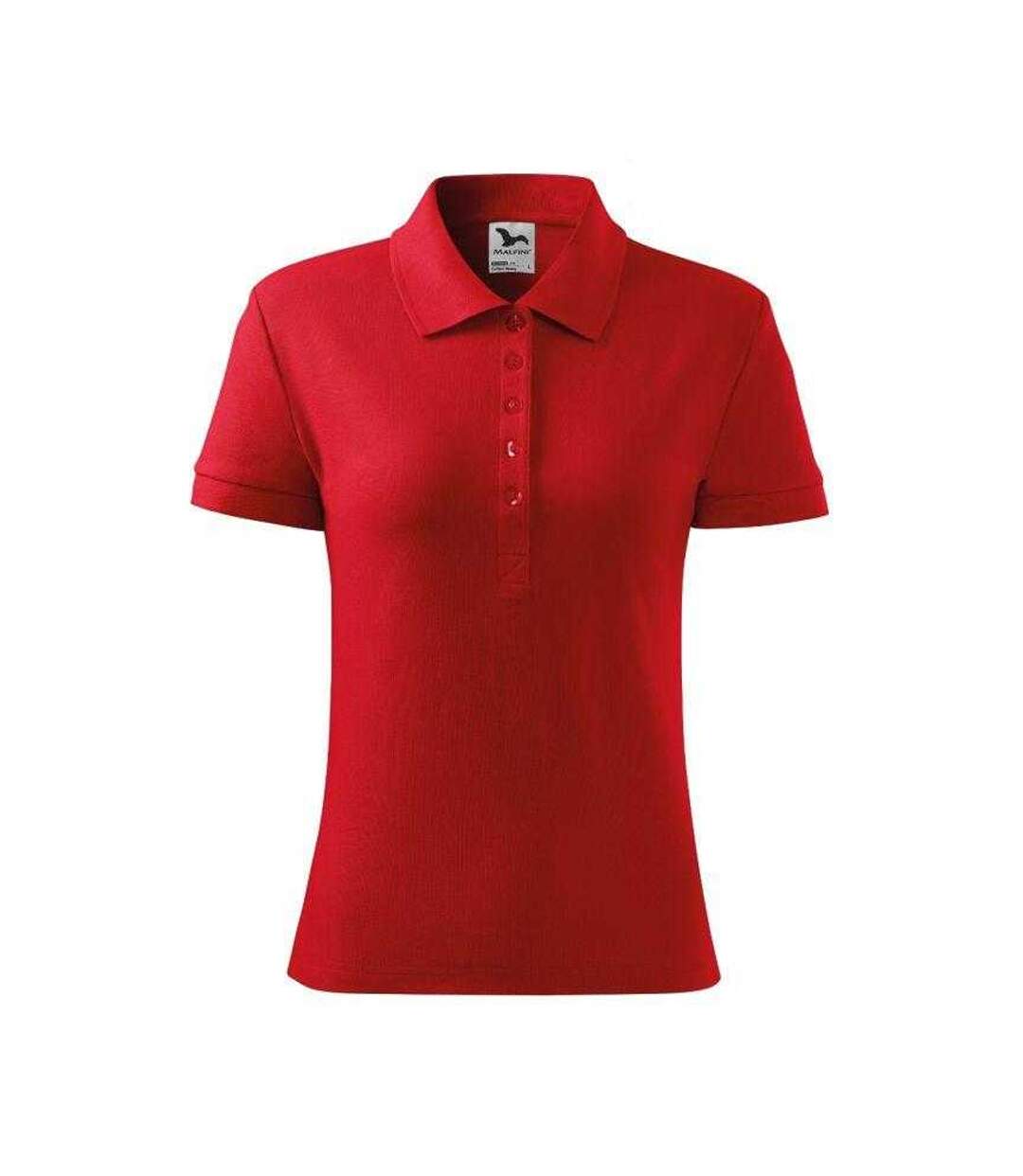 Womens/ladies Cotton Polo Shirt Red Malfini-1