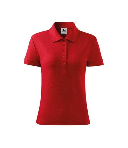 Womens/ladies Cotton Polo Shirt Red Malfini