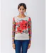 Tee-shirt manches longues femme avec motifs stylés - un must pour un look décontracté-5