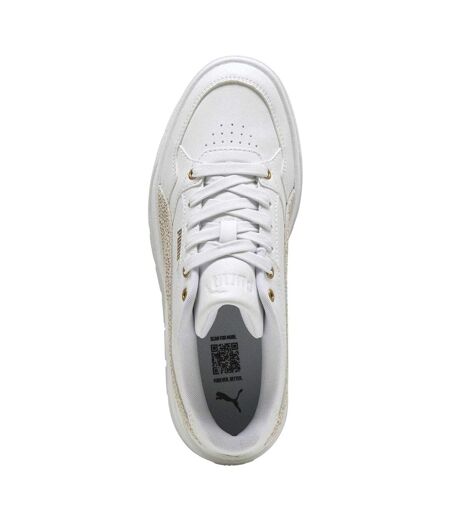Womens/ladies Karmen Ii Leather Platform Trainers White Leopard Puma