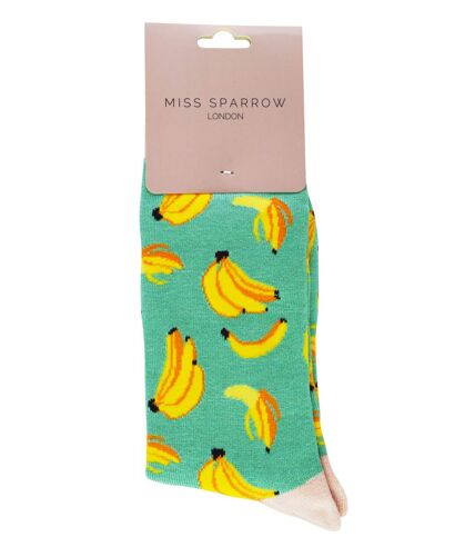 Miss Sparrow - Ladies Banana Patterned Novelty Bamboo Socks