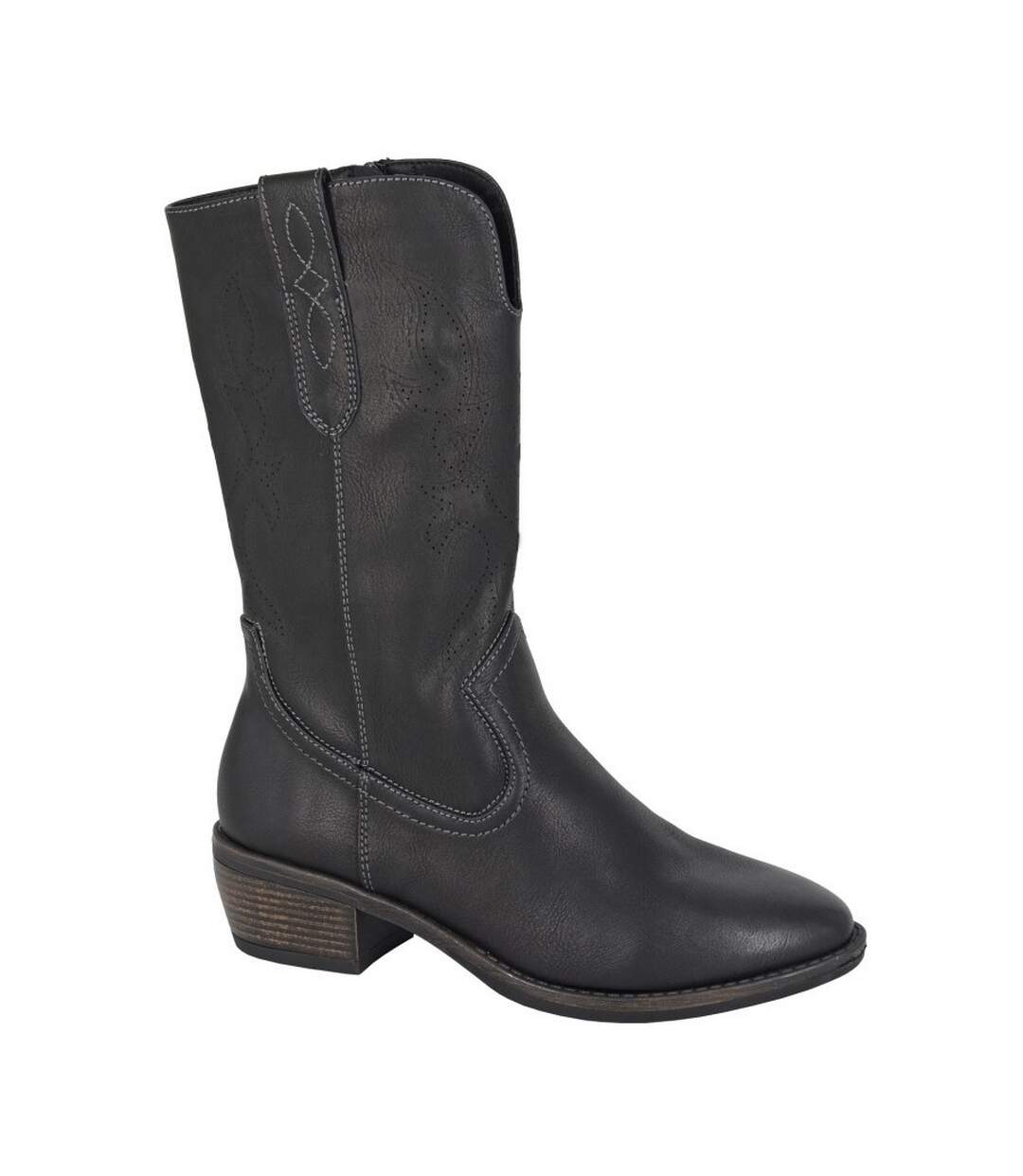 Womens/ladies wanda cowboy boots black Cipriata-1