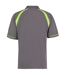 Oak Hill Polo À Manches Courtes Homme Gris Foncé Vert Citron Kustom Kit-2