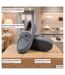 OZABI Chaussons Femme Fermés, Suédine Unie, Nœud, Intérieur Fourré-4