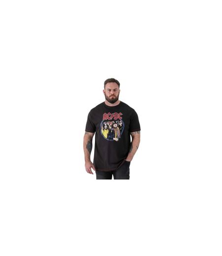 Mens Hugh D555 Highway To Hell Ac/dc Crew Neck Kingsize T-shirt Washed Black Duke