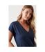 Dorothy Perkins Womens/Ladies Broderie Cotton V Neck T-Shirt (Navy)