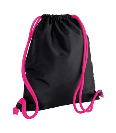 Sac à cordon icon taille unique noir / fuchsia Bagbase