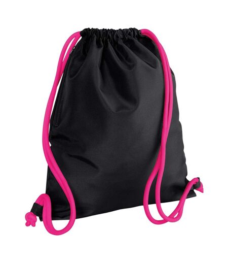 Sac à cordon icon taille unique noir / fuchsia Bagbase