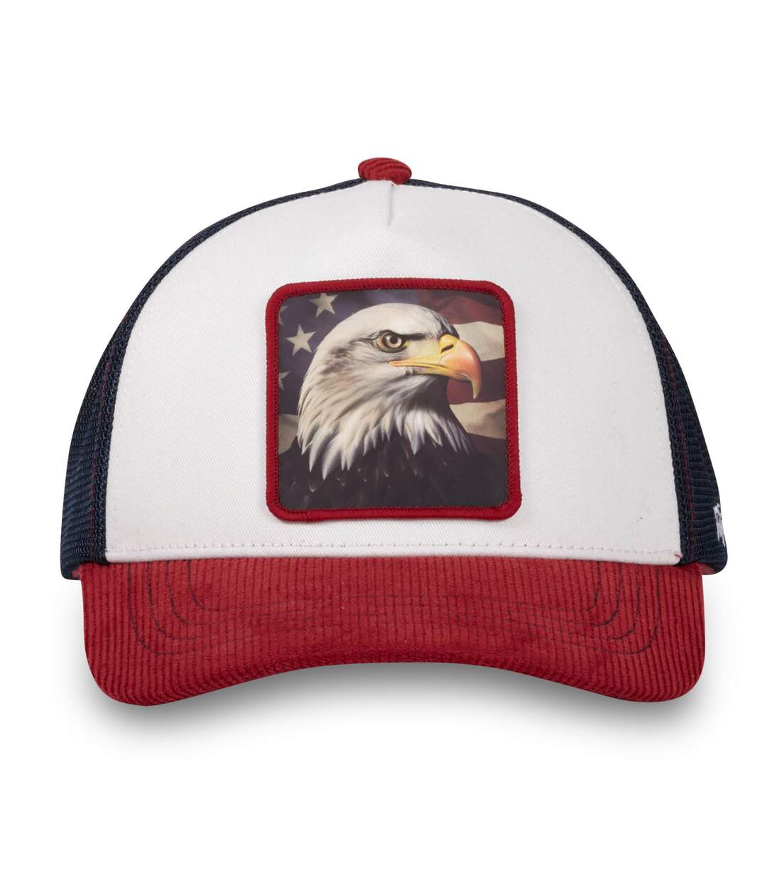 Casquette trucker avec filet bi-matière semi curved animal Eagle Hatfield-1