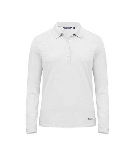 Womens/ladies Advantage Long-sleeved Polo Shirt White Cutter & Buck