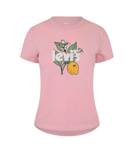 T-shirt Motif/style Imprimé Graphique Femme Citron Rose Rose Pâle Levis
