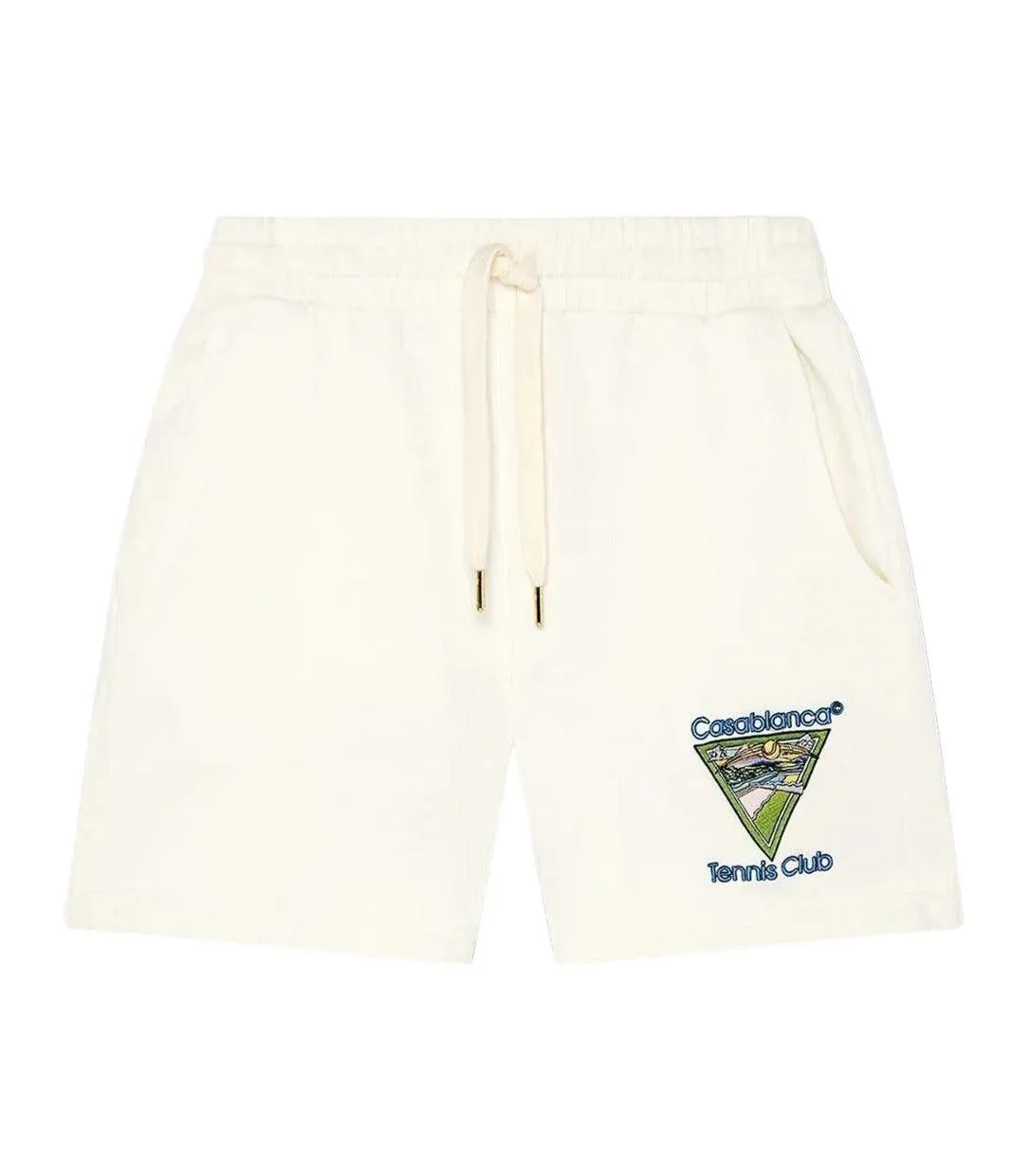 Mens Tennis Club Icon Embroidered Tennis Shorts Off White Casablanca-2