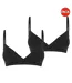 Pack Of 2  Womens/ladies Crossover Bralette  Onyx Skims-1