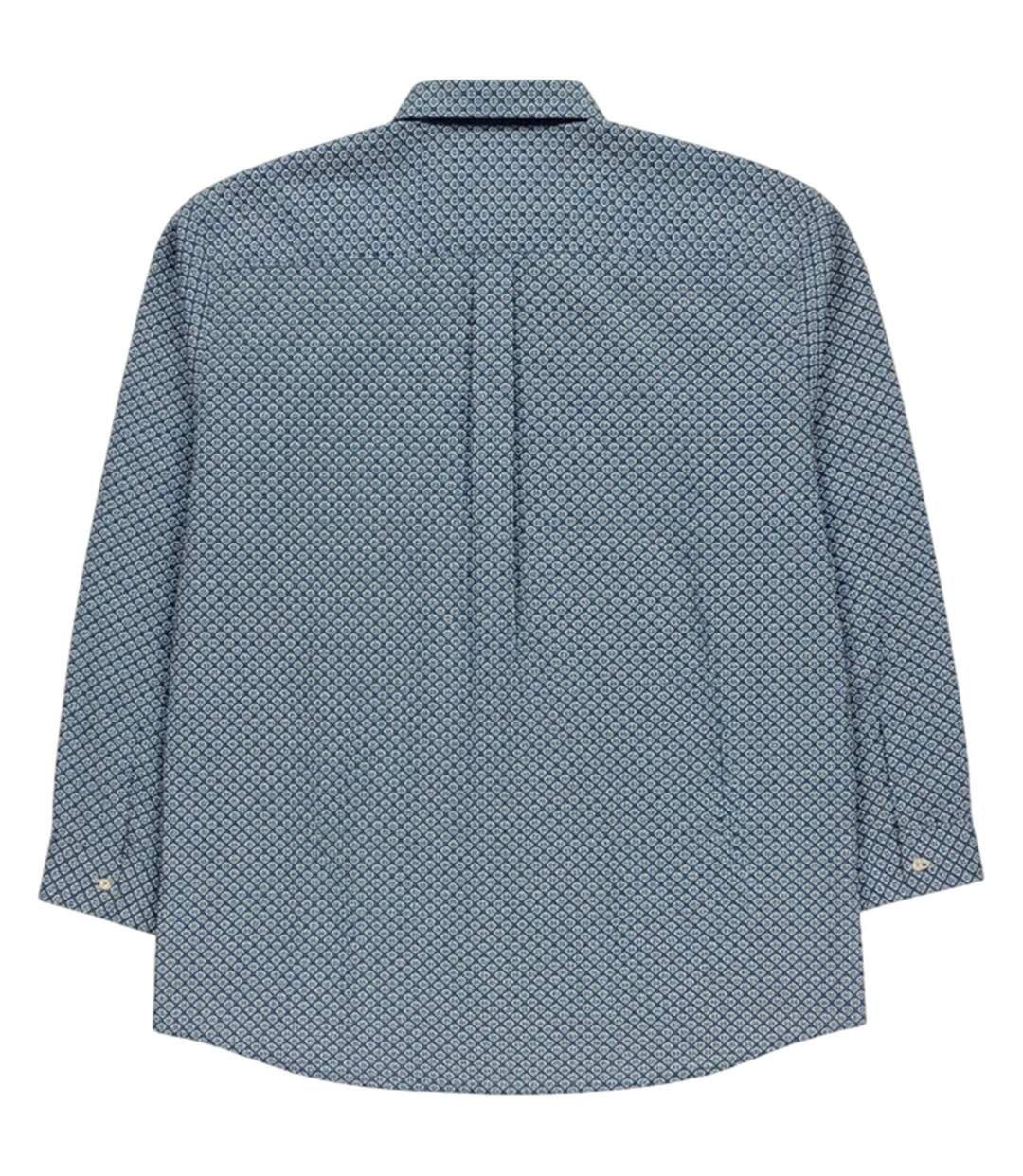 Chemise Manches Longues Motif/style Géométrique Homme Bleu Marine Raging Bull-2