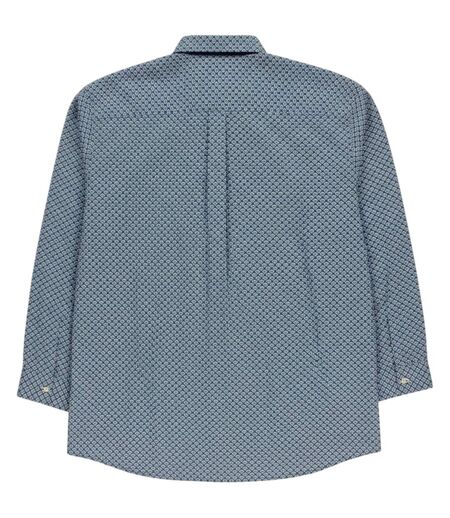 Chemise Manches Longues Motif/style Géométrique Homme Bleu Marine Raging Bull
