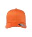 Childrens/kids Wooly Combed Baseball Cap Orange Flexfit-1