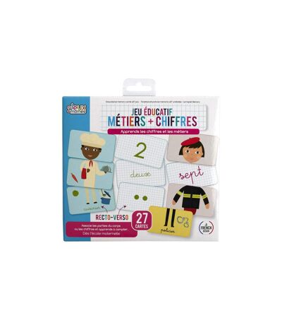 Jeu de 27 Cartes Educatives Métiers 10cm Multicolore