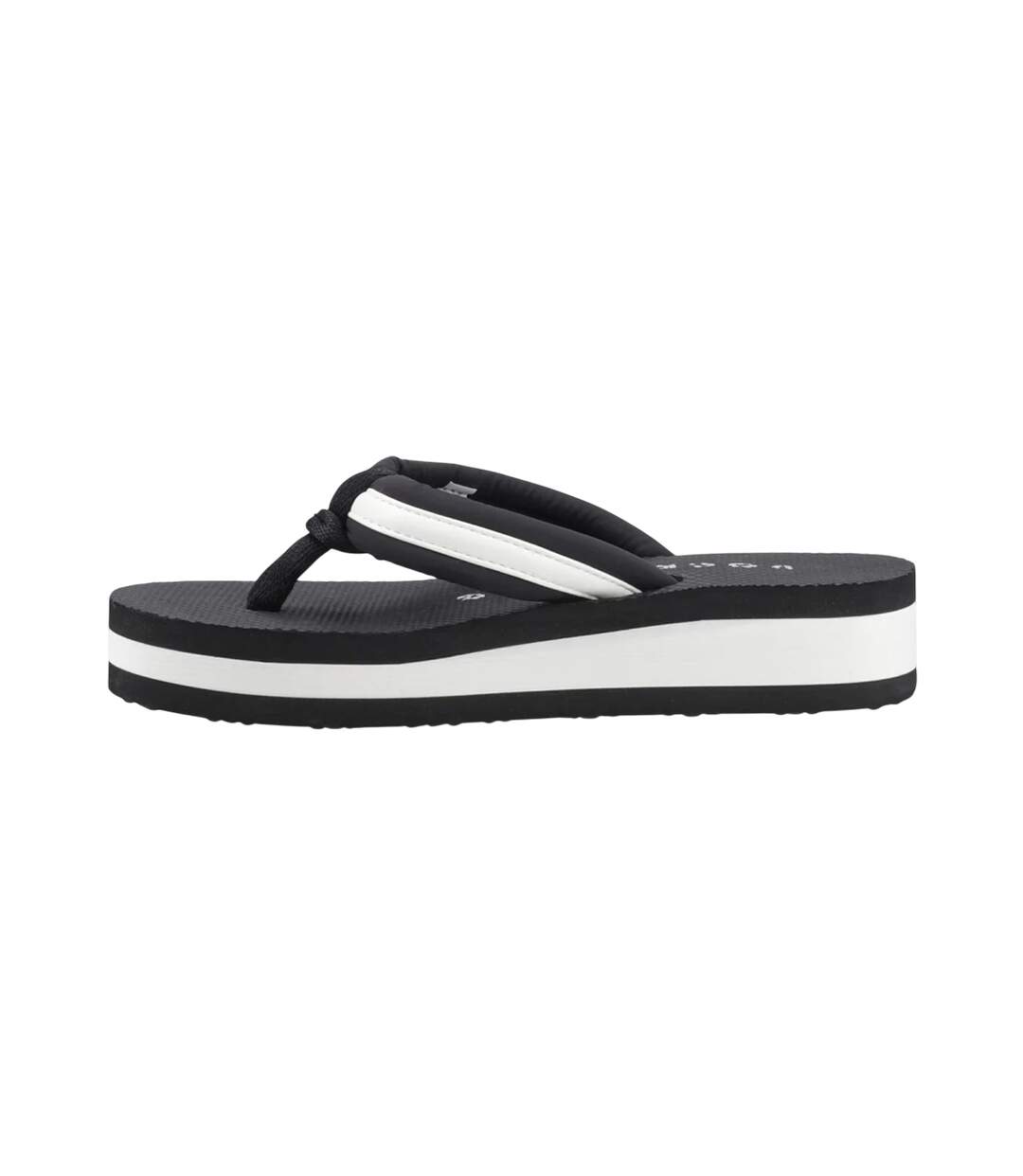 Womens/ladies Monica Nylon Flip Flops Black Off White Rocket Dog-2