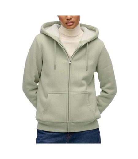Sweat zippé vert femme superdry borg