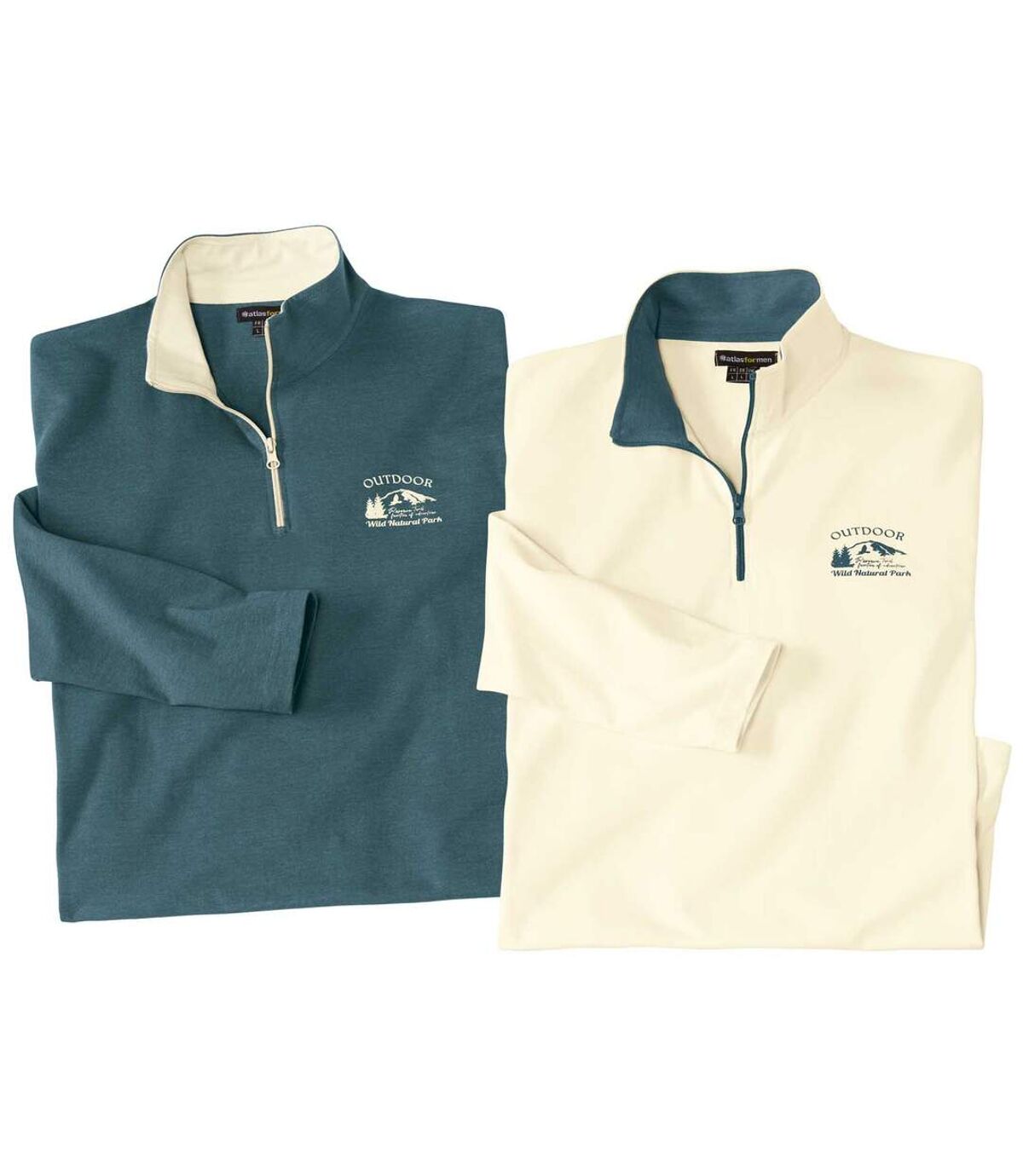 Set van 2 outdoor sweaters met ritskraag Atlas For Men