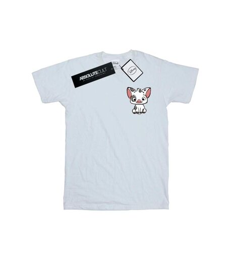 Disney Femme/Les femmes Moana Pua The Pig Breast - T-shirt boyfriend en coton imprimé (Blanc) - UTBI39441
