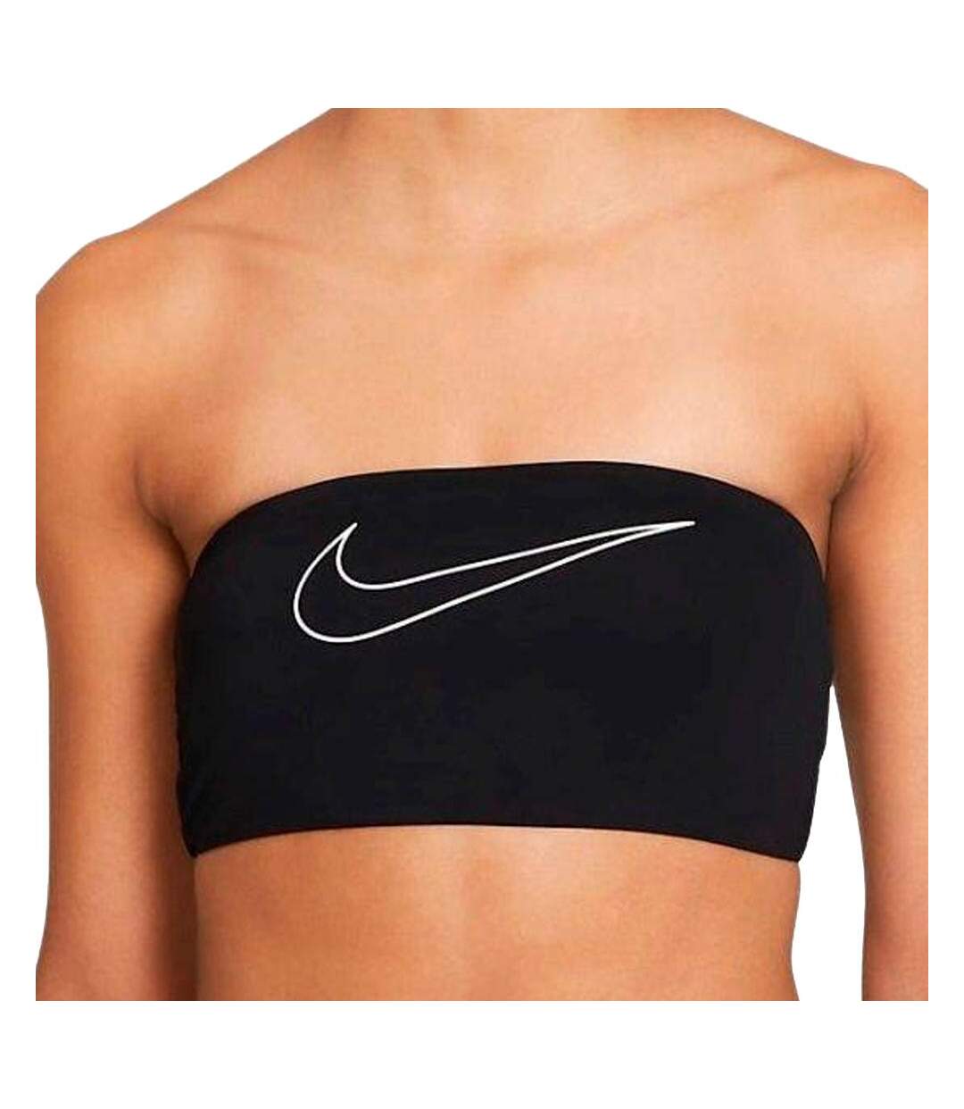 Haut de maillot de bain noir femme nike bandeau bikini - l-1