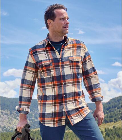 Men's Blue Flannel Checked Shirt