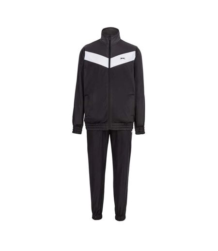 Mens Chevron Lightweight Tracksuit Set Black Charcoal Slazenger