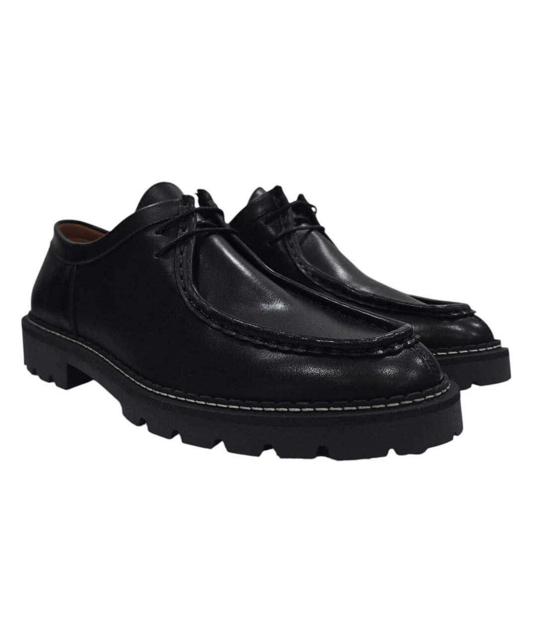Mens Full Grain Leather Derby Shoes Black Nicholas Deakins-1