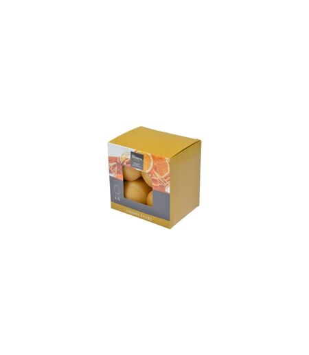 Lot de 4 Bougies Pilier Essentiel II 6cm Orange Epicée