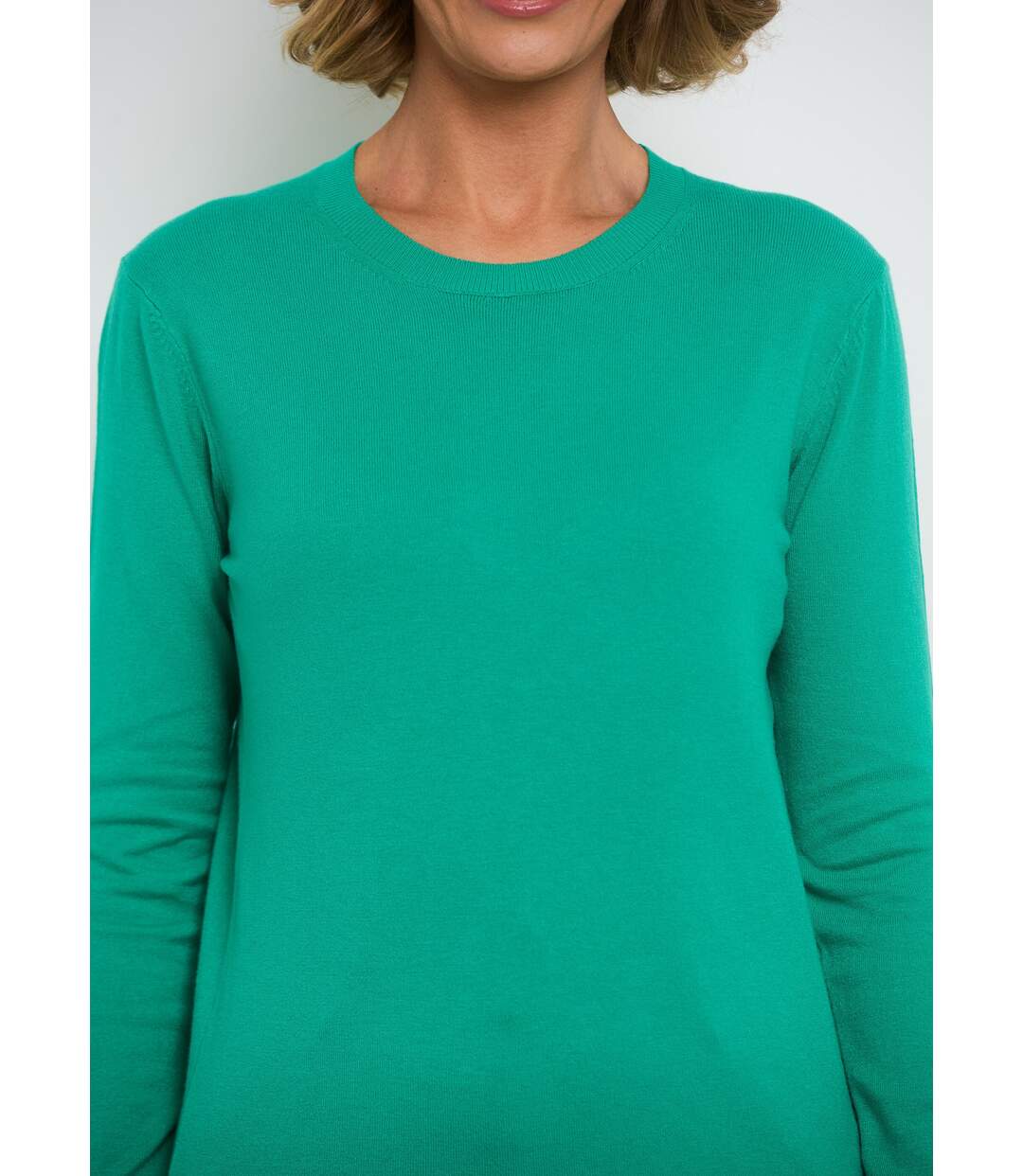 Pull manches longues maille fine jauge-4