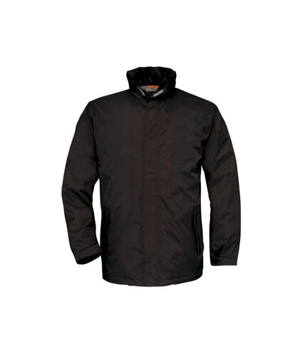 B&C Mens Ocean Shore Waterproof Hooded Fleece Lined Jacket (Black)