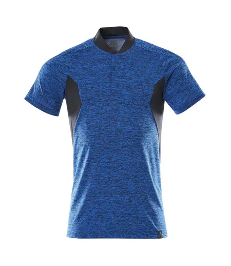 Mens Accelerate Polo Shirt Azure Blue Dark Navy Mascot