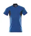 Mens Accelerate Polo Shirt Azure Blue Dark Navy Mascot-1