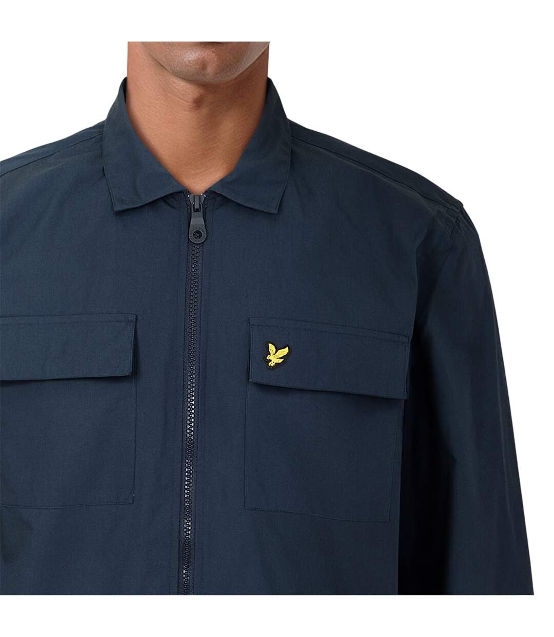 Veste-chemise Unie À Fermeture Éclair Homme Bleu Marine Lyle & Scott-3