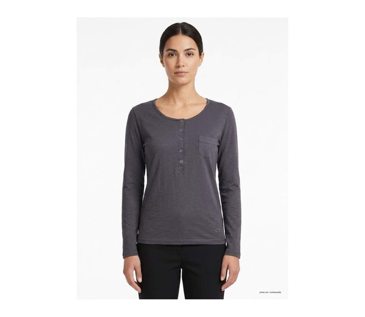 Tee-shirt MAYFLOWER CLOE3G manches longues : le confort urbain en gris ardoise-1