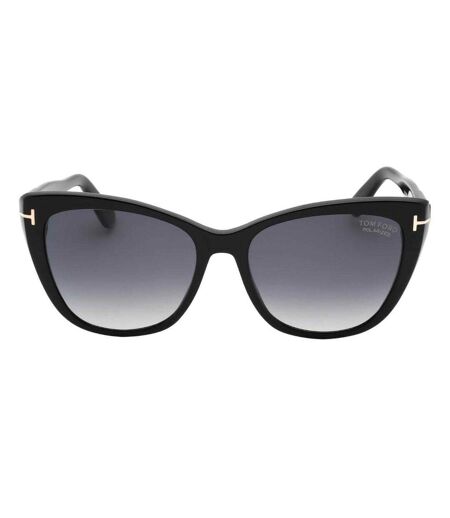 Womens/ladies Smoke Polarised Sunglasses One Size Shiny Black Tom Ford