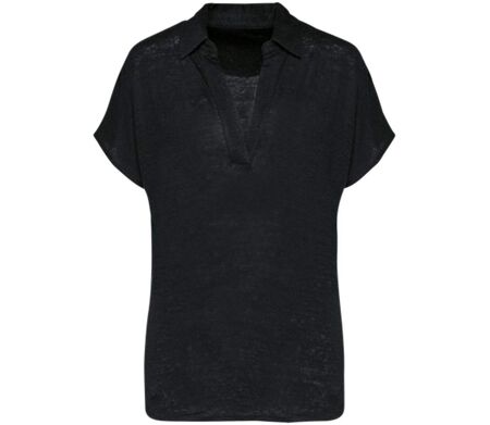 Polo en lin - Femme - PATS221 - noir