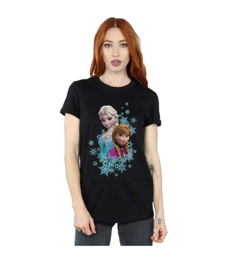 Disney - T-shirt FROZEN ELSA AND ANNA SISTERS - Femme (Noir) - UTBI24885